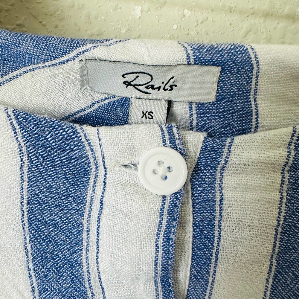 Rails Willow Pacifica Blue Button Front Vertical … - image 4